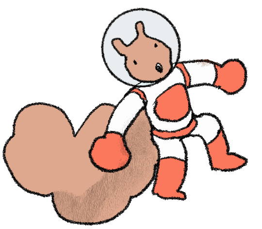 floating astronaut squirrel